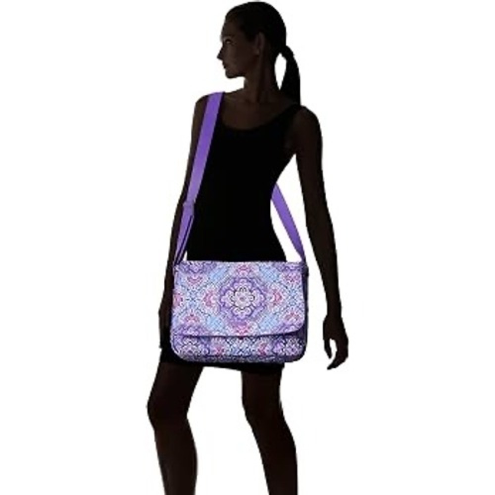 Vera Bradley Quilted Laptop Messenger Crossbody Bag – Retired Lilac Tapestry - Picture 8 of 13